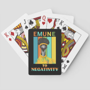 Funny Emu Bird Pun - Emune to Negativity  Playing Cards
