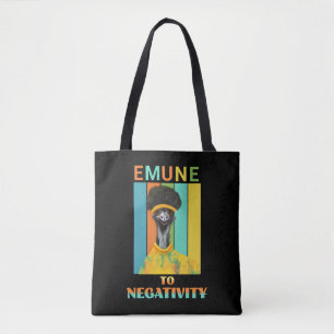 Funny Emu Bird Pun - Emune to Negativity Tote Bag