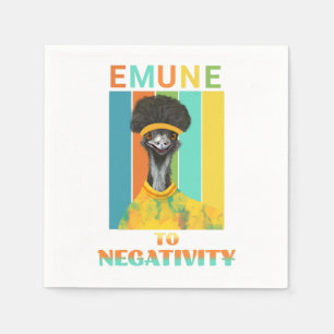 Funny Emu Pun - Emune to Negativity Napkin