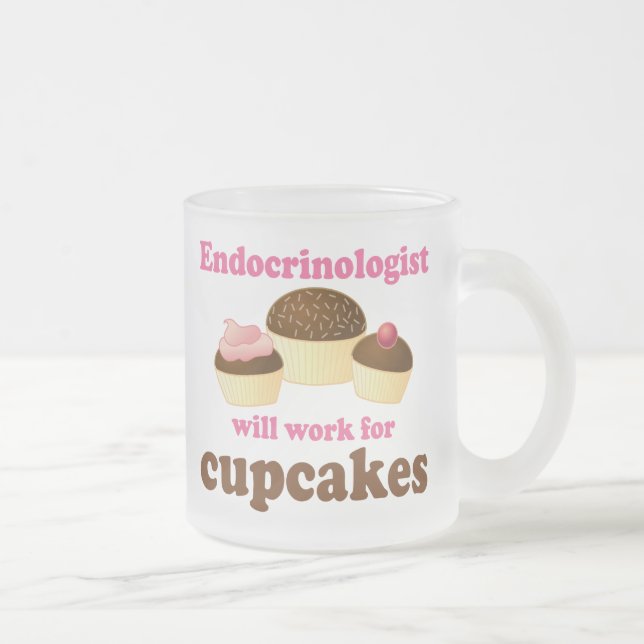 Funny Endocrinologist Frosted Glass Coffee Mug (Right)