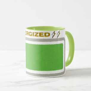 ☕ Funny Energized Coffee Mug Full Battery Design
