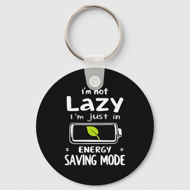Funny Energy Saving Mode Design Lazy Humor Joke Gi Key Ring (Front)