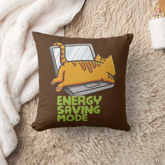 Funny Energy Saving Mode Throw Pillows (Blanket)