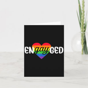 Funny Engayged Gay Couple Engagement Party Rainbow Card
