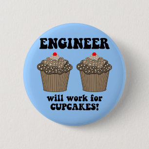 funny engineer 6 cm round badge