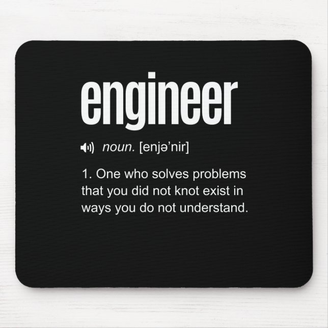 Funny Engineer Definition Mouse Mat (Front)