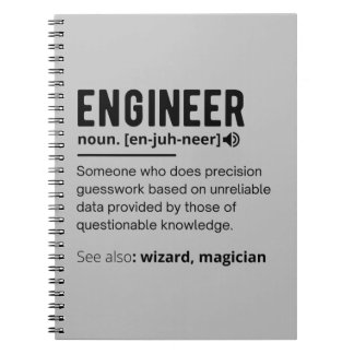 Funny Engineer Definition Spiral Photo Notebook
