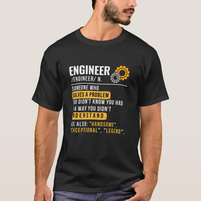 Funny Engineer Definition T-Shirt (Front)