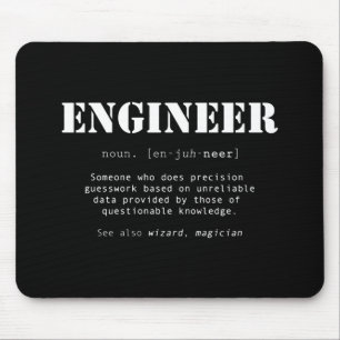 Funny Engineer Dictionary Definition Mouse Mat