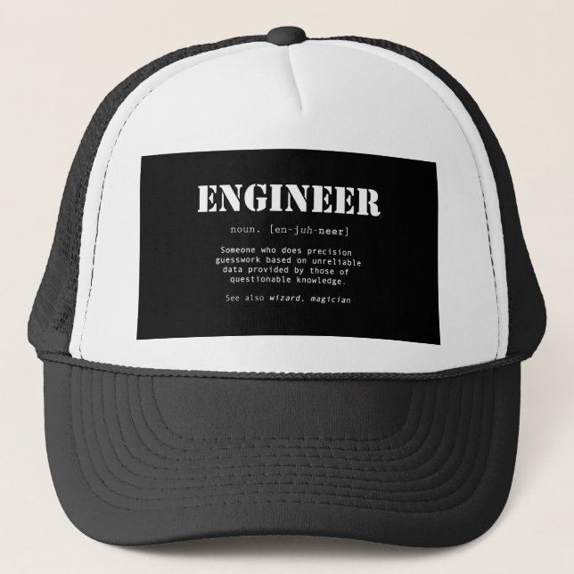 Funny Engineer Dictionary Definition Trucker Hat (Front)
