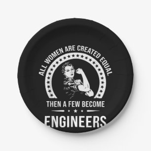Funny Engineer For All Women Are Created Equal Paper Plate