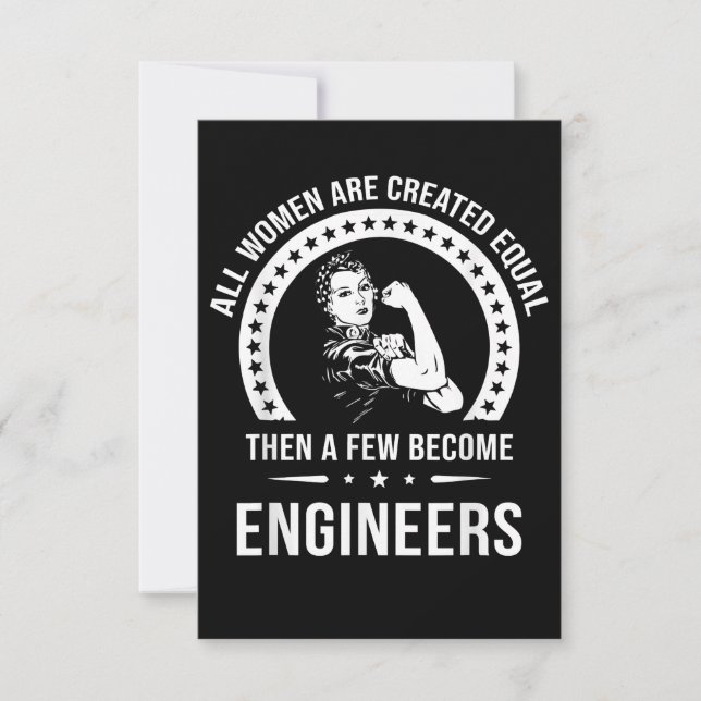 Funny Engineer For All Women Are Created Equal RSVP Card (Front)
