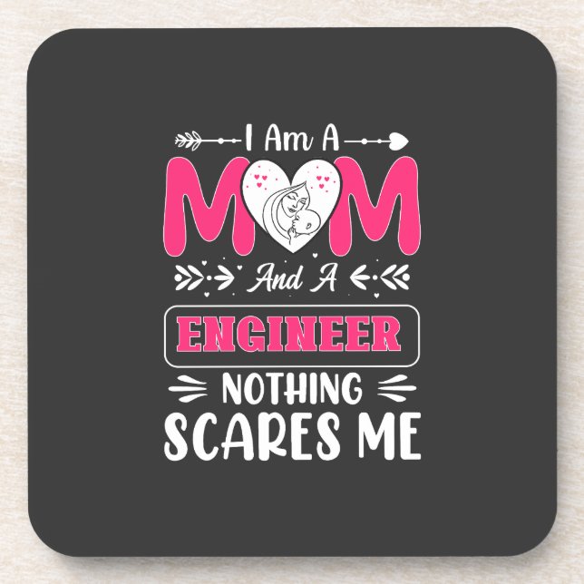 Funny Engineer Mum, Engineer Mum Coaster (Front)