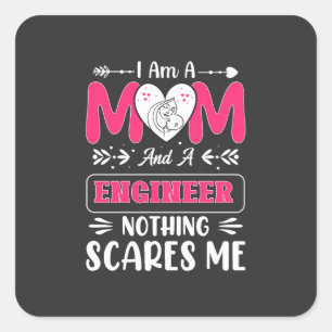 Funny Engineer Mum, Engineer Mum Square Sticker