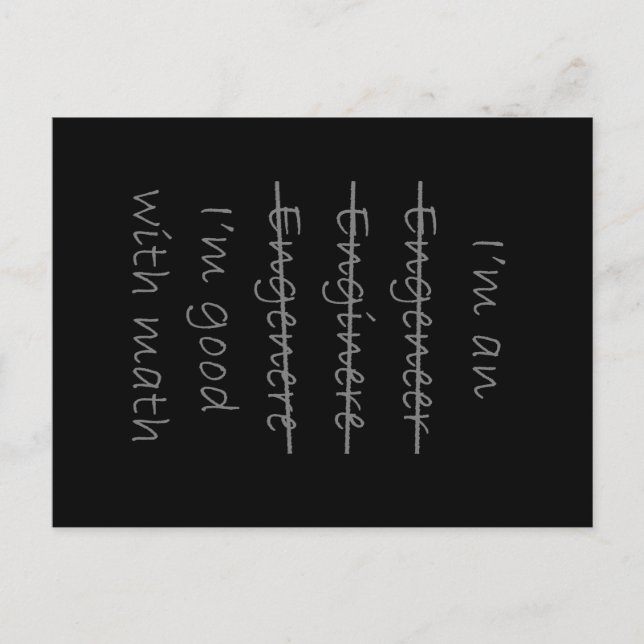 Funny Engineer Postcard (Front)