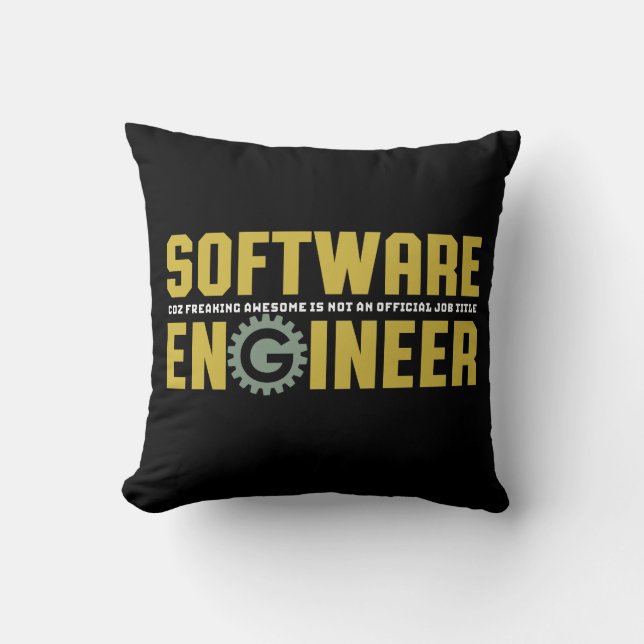 Funny Engineer Software Engineering and Programmer Cushion (Front)