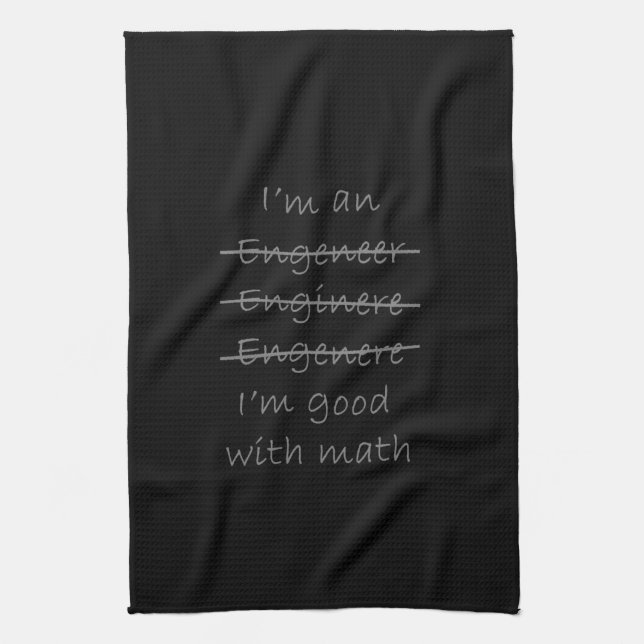 Funny Engineer Tea Towel (Vertical)