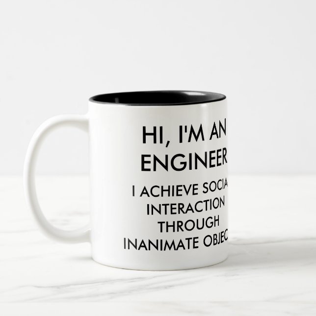 Funny Engineer Two-Tone Coffee Mug (Left)