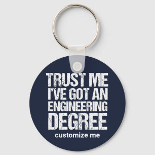 Funny Engineering Graduation Custom Engineer Key Ring