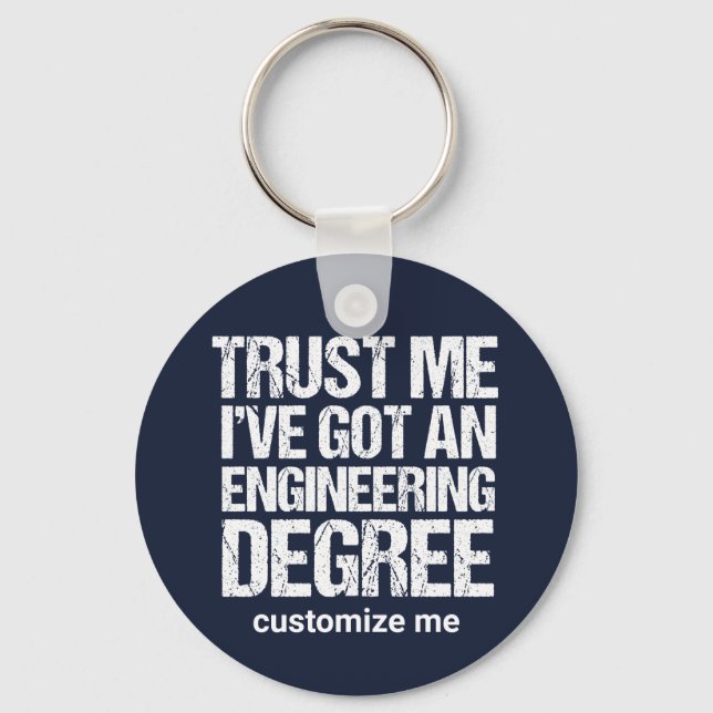 Funny Engineering Graduation Custom Engineer Key Ring (Front)