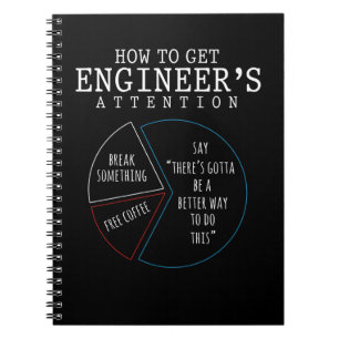 Funny Engineering Joke Coffee Engineer Humour Notebook