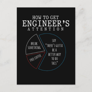 Funny Engineering Joke Coffee Engineer Humour Postcard