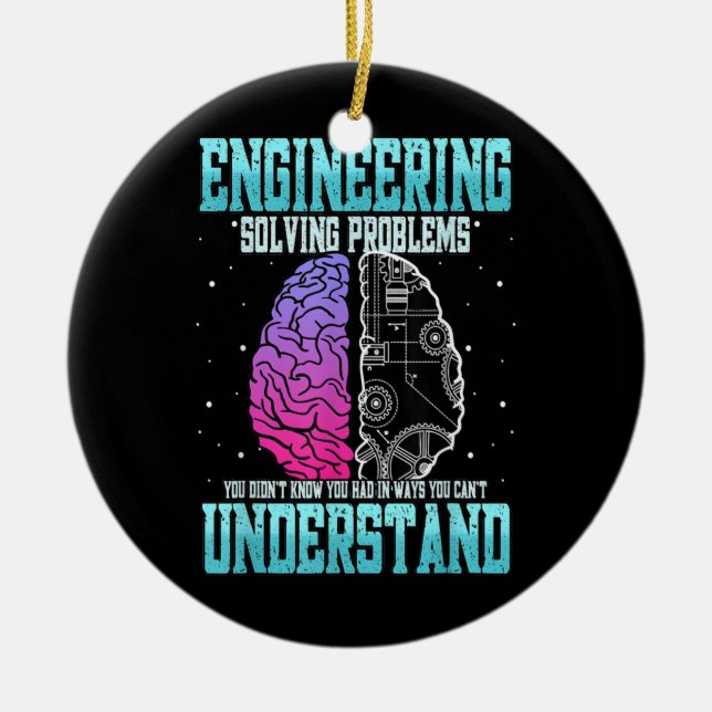 Funny Engineering Solving Problem Engineer Ceramic Tree Decoration (Front)