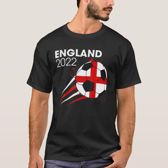 Funny England 2022 Soccer Team Lover British Flag T-Shirt (Front)