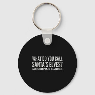 Funny Englieacher About Grammar And Christmas Key Ring
