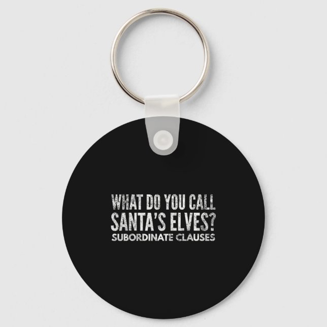 Funny Englieacher About Grammar And Christmas  Key Ring (Front)