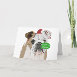 Funny English Bulldog Christmas Card