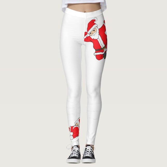 Funny English Bulldog Dog Tree Christmas Lights Xm Leggings (Front)