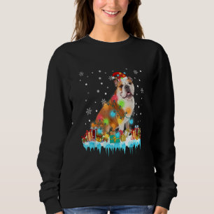 Funny English Bulldog Dog Tree Christmas Lights Xm Sweatshirt