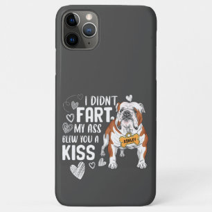Funny English Bulldog  Fart Kiss Cool Dog Lover iPhone 11 Pro Max Case