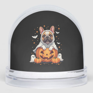 Funny English Bulldog Ghost Boo Halloween Womens M Snowglobe