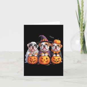 Funny English Bulldog Ghost Frenchie Dog Halloween Card