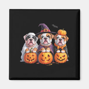 Funny English Bulldog Ghost Frenchie Dog Halloween Magnet
