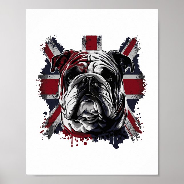 Funny English bulldog Poster (Front)