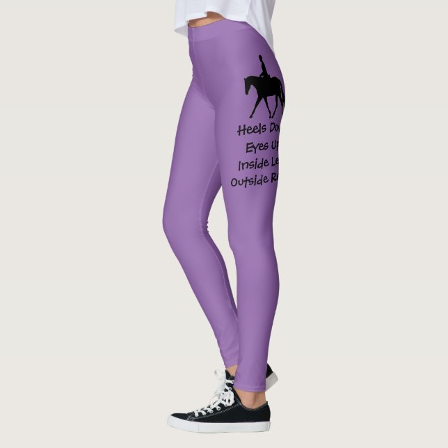 Funny English Equestrian Horse Rider Heels Down Leggings (Left)