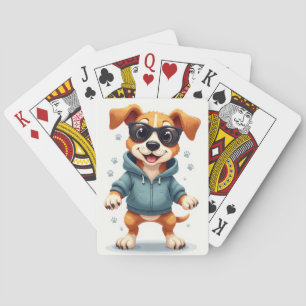 Funny English Foxhound Kawaii Dog Playing Cards