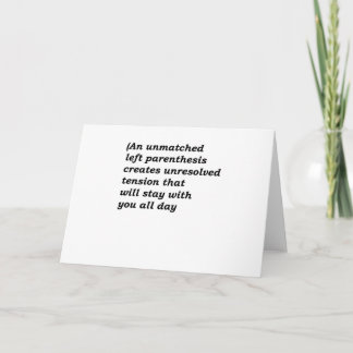 Funny English Grammar - Unmatched Parenthesis Card