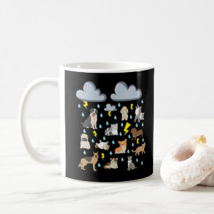 Funny English Idiom Raining Cats and Dogs Puppies Coffee Mug