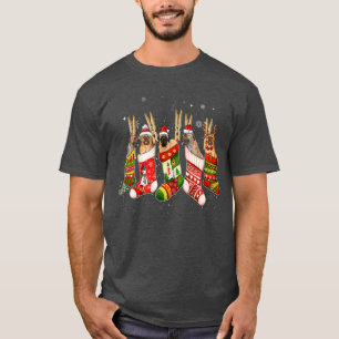 Funny English Mastiff Dog In Christmas Sock Hat T-Shirt