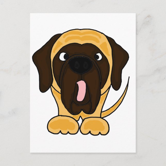 Funny English Mastiff Original Art Postcard (Front)