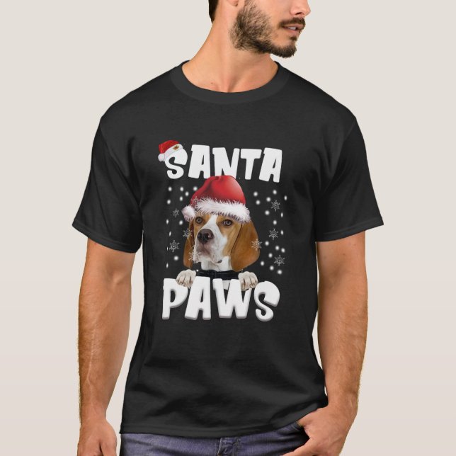 Funny English Pointer Christmas Lights Tree Dog Lo T-Shirt (Front)