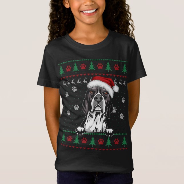 Funny English Pointer Christmas Ugly Sweater Dog L (Front)