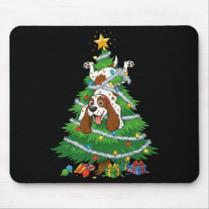 Funny English Springer Spaniel Dog Christmas Tree  Mouse Mat