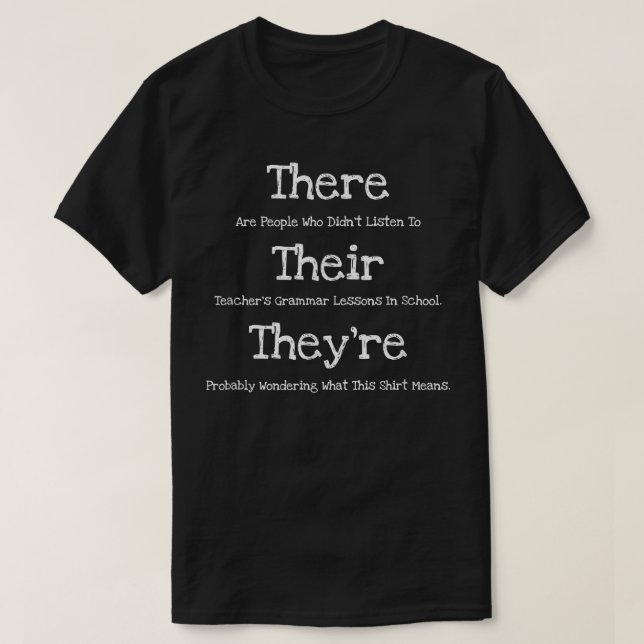 Funny English Teacher Grammar Police  T-Shirt (Design Front)