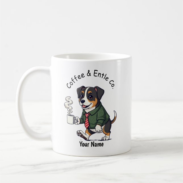 Funny Entlebucher Mountain Business Suit Coffee  Coffee Mug (Left)