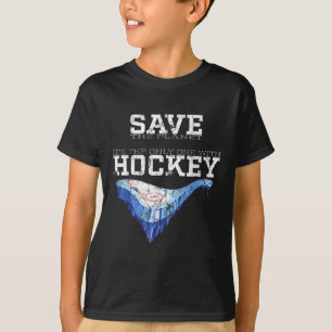 Funny Environmental Protection Save Hockey Planet T-Shirt